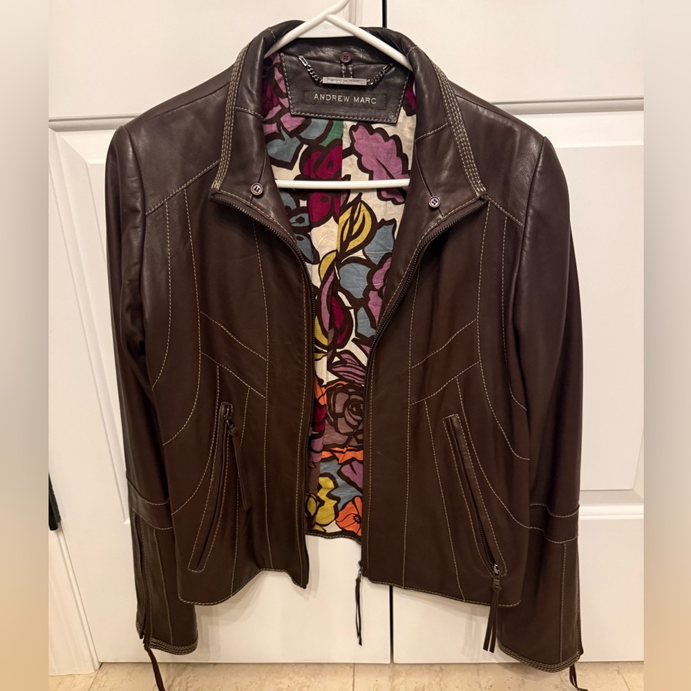 Andrew Marc Women's Dark Brown Leather Jacket